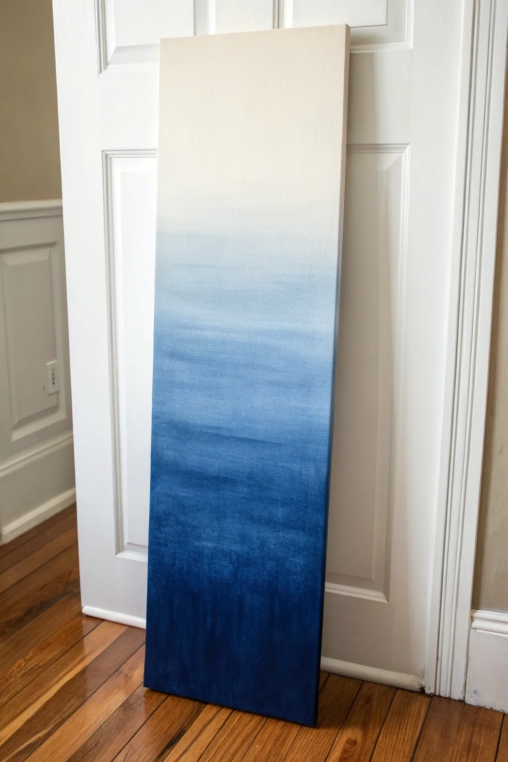 Vertical ombre wash: deep-to-light gradient that adds height, calm contrast, and modern warmth