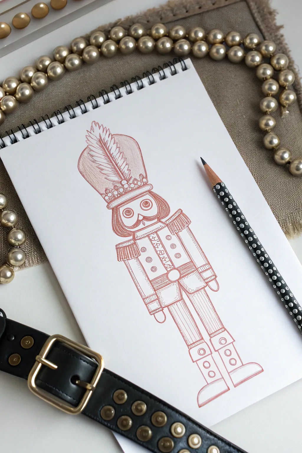 Make buttons and buckles look metallic using bold shadows and tiny white highlights