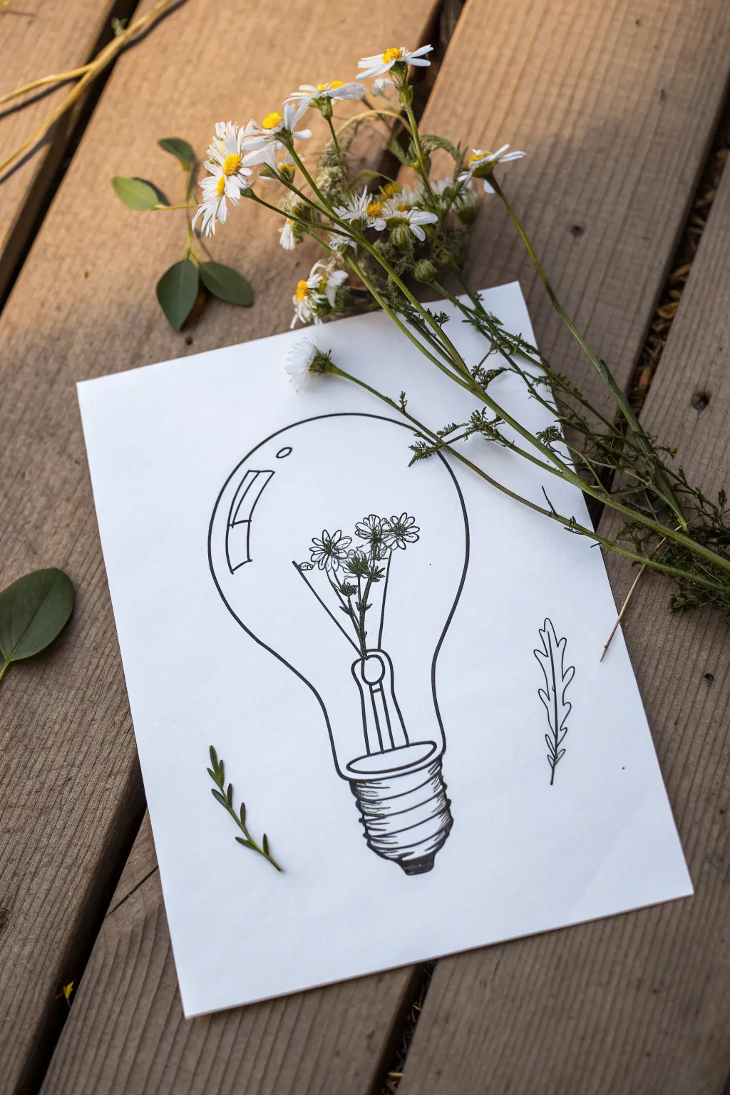 One-page quote spotlight layout: bold metaphor drawing, minimal calligraphy vibe, tiny notes around it