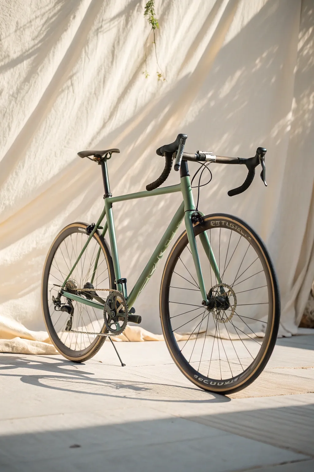 Simple racing stripes: matte frame with crisp twin lines for a clean, sporty bicycle look