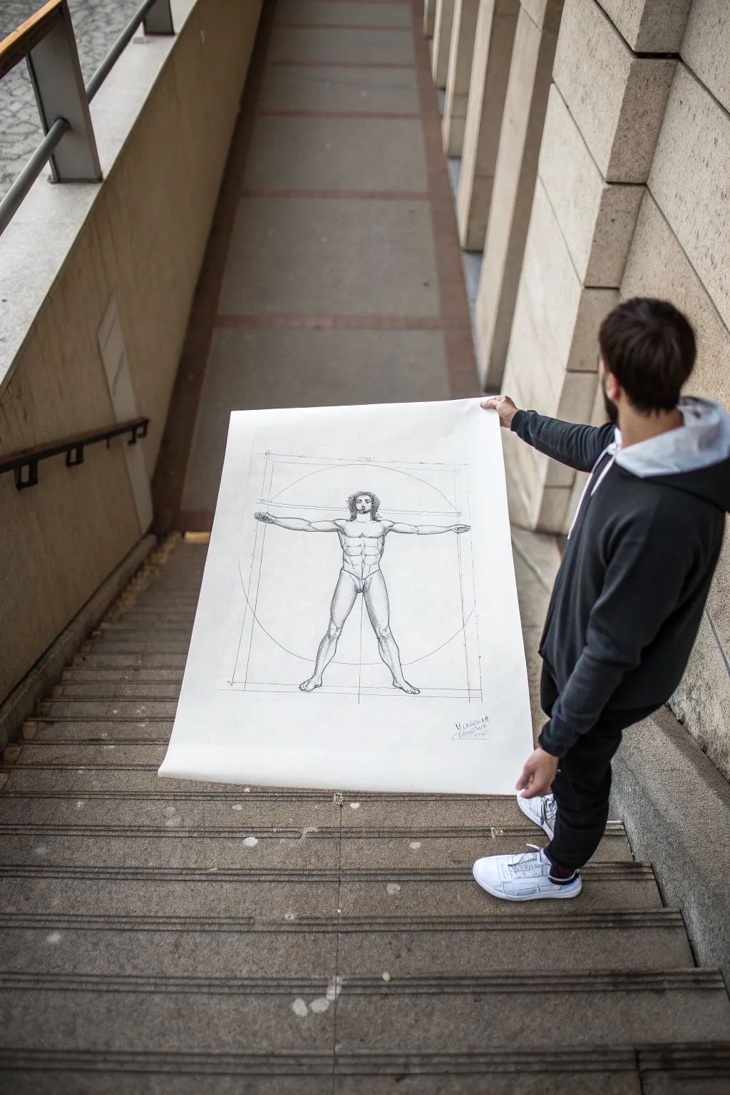 Classic torso twist pose with clear shoulder and hip axes, perfect for dynamic figure drawing