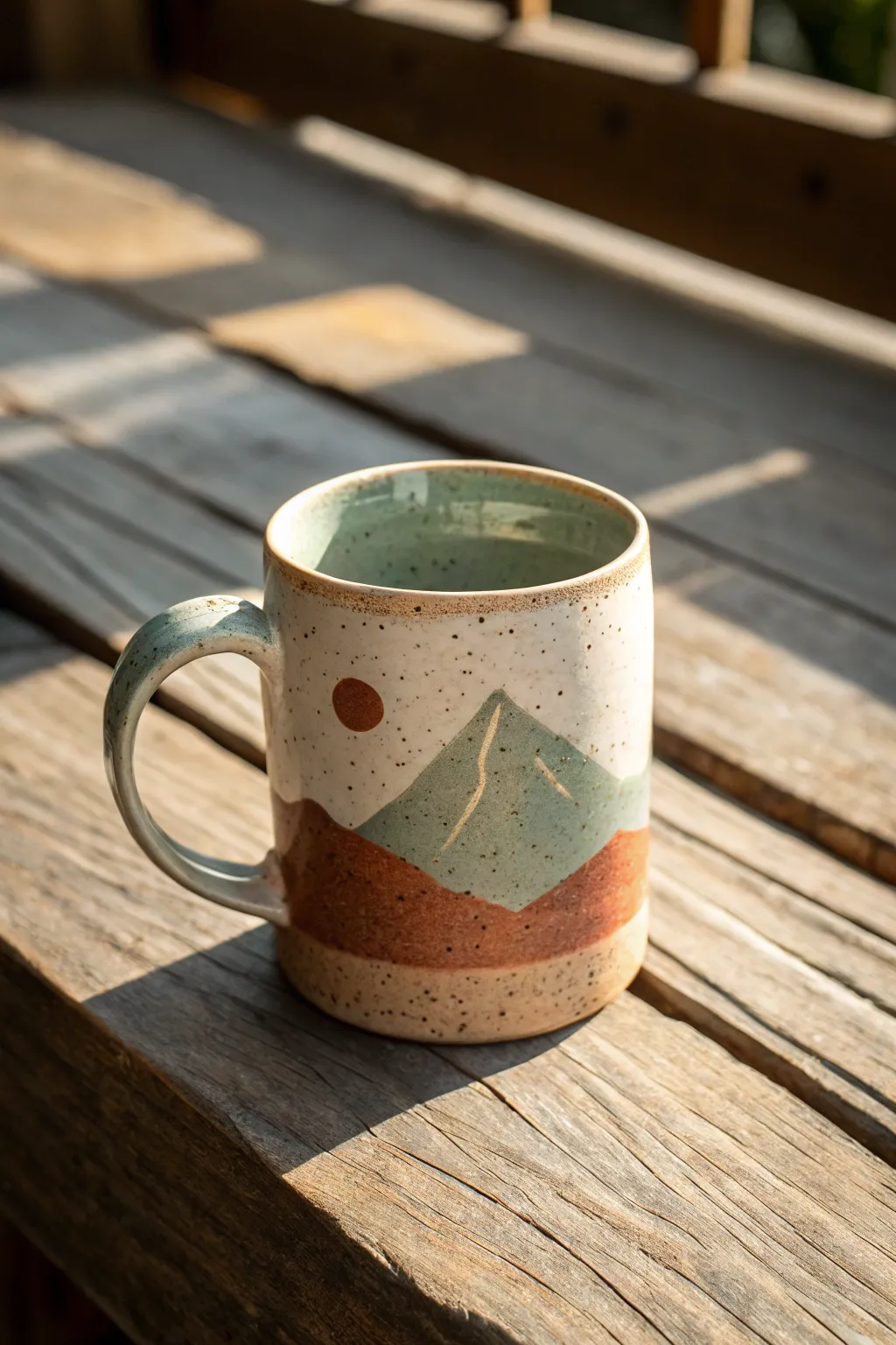 Capture the horizon with this minimalist wraparound landscape design for your next pottery project.
