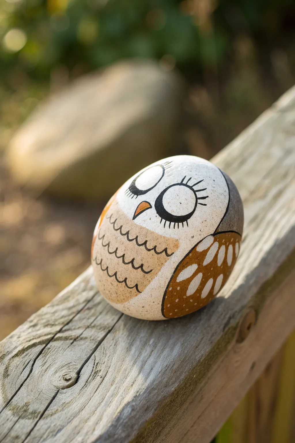 Create whimsical garden magic with these adorable hand-painted sleeping owl rocks.