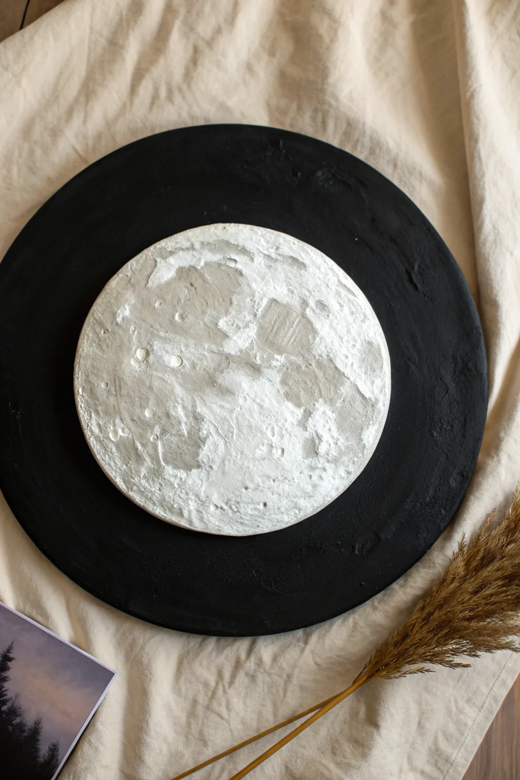 Embrace celestial calm with this textured minimalist moon phase painting DIY project.