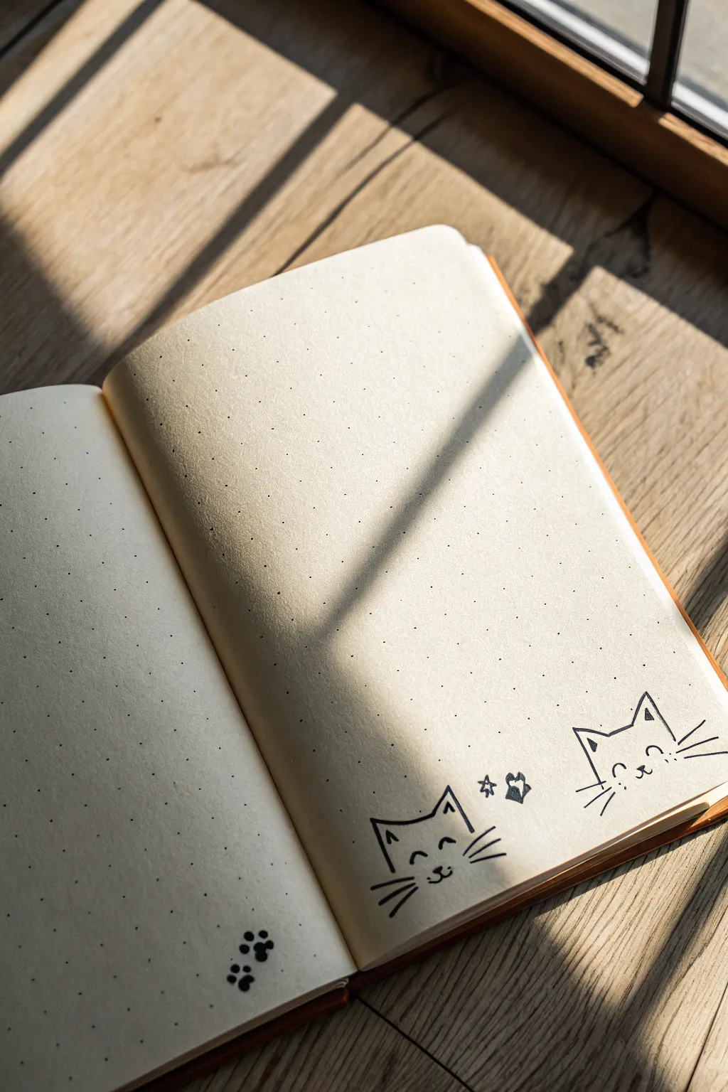 Peekaboo cat doodles: tiny heads peeking from the page edge, easy and adorable to draw.