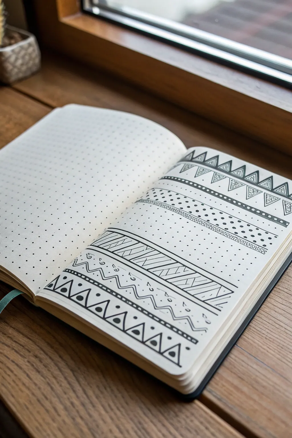 Calming Zentangle-inspired pattern blocks for clean line practice and sketchbook flow