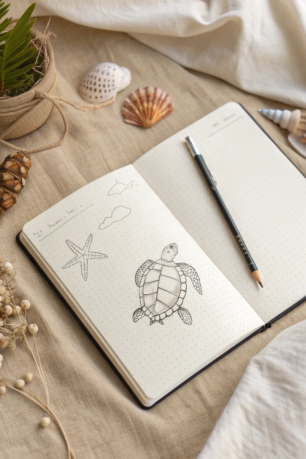 Simple turtle sketching: basic circles to finished line drawing, minimalist and calming