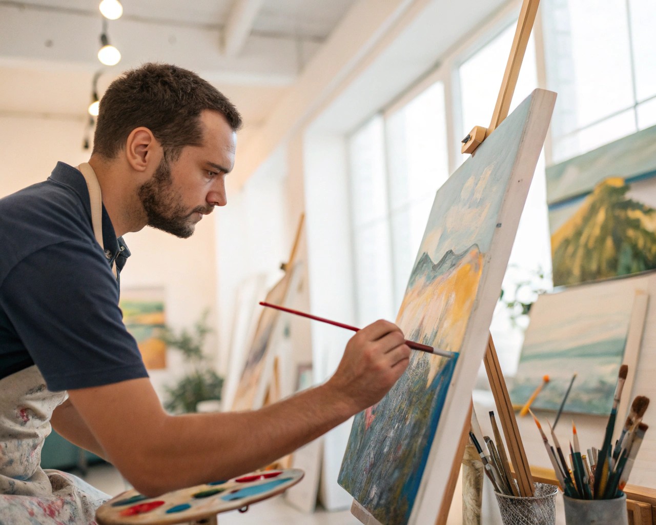 Achieving visual balance and harmony in emotional abstract art.