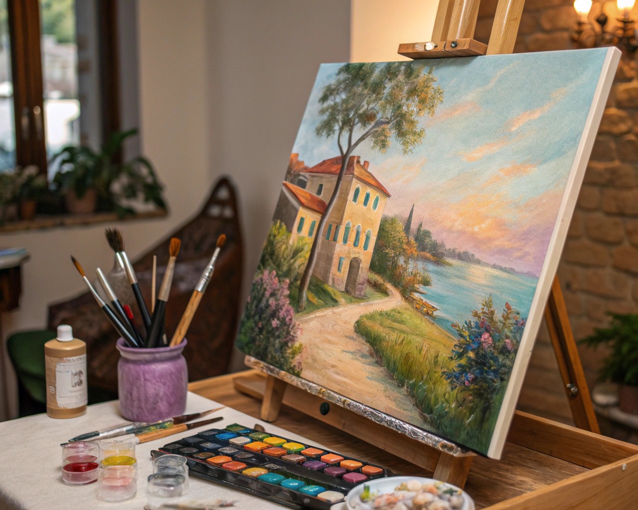 Choosing a defining element of a memory is key to creating a strong composition in your painting.