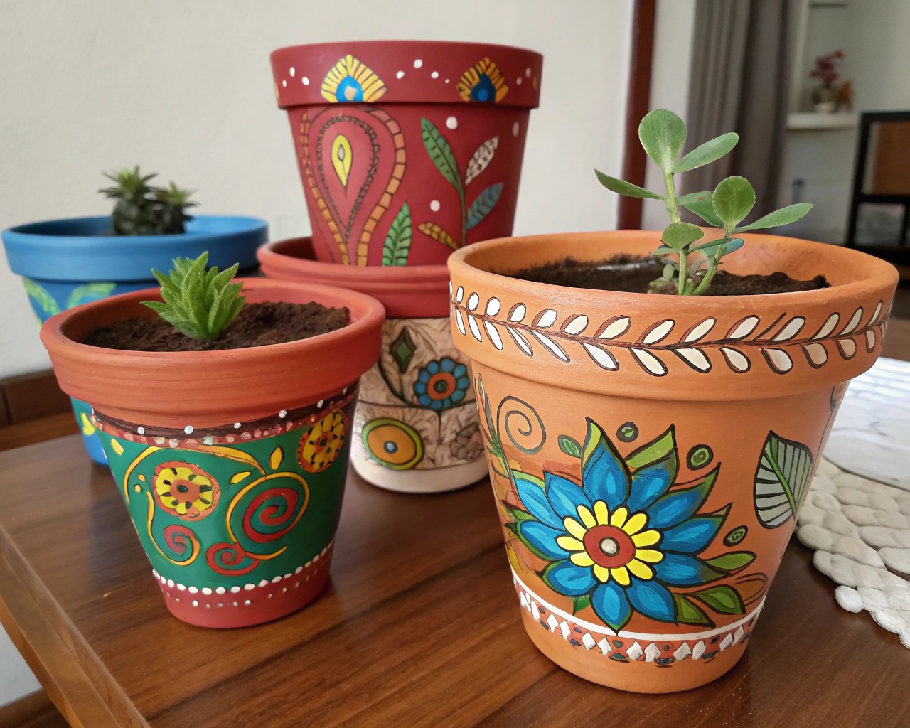 Explore diverse painting techniques to elevate the style of your terracotta pots.