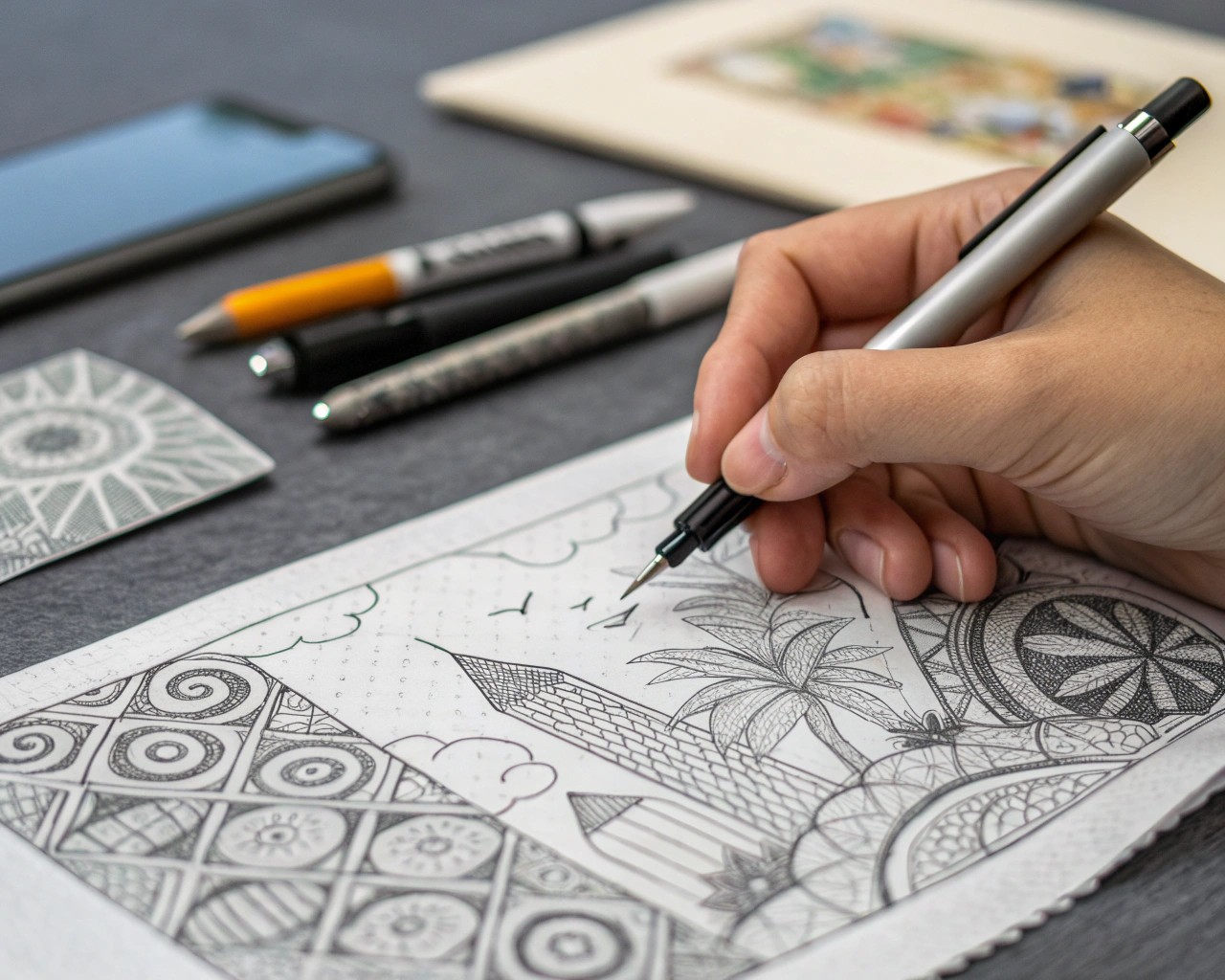 Refining line work brings depth and structure to a doodle, transforming it into art.