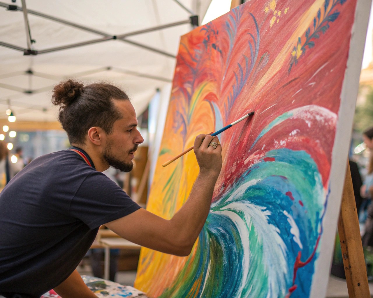 Translating emotions into motion through bold and expressive brushwork.