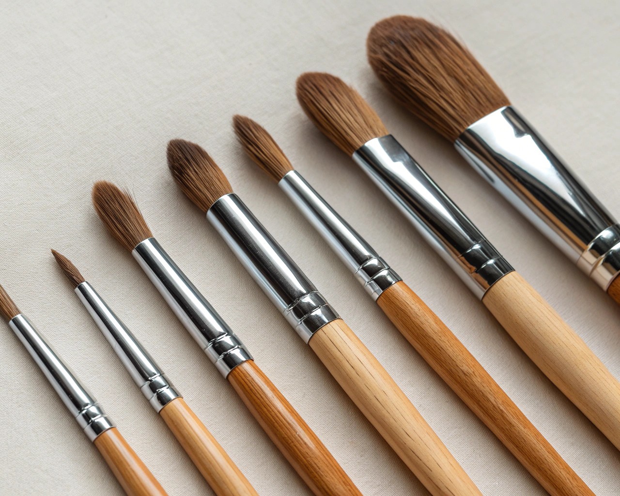 Filbert brushes combine attributes of both flat and round brushes, ideal for blending and subtle transitions.