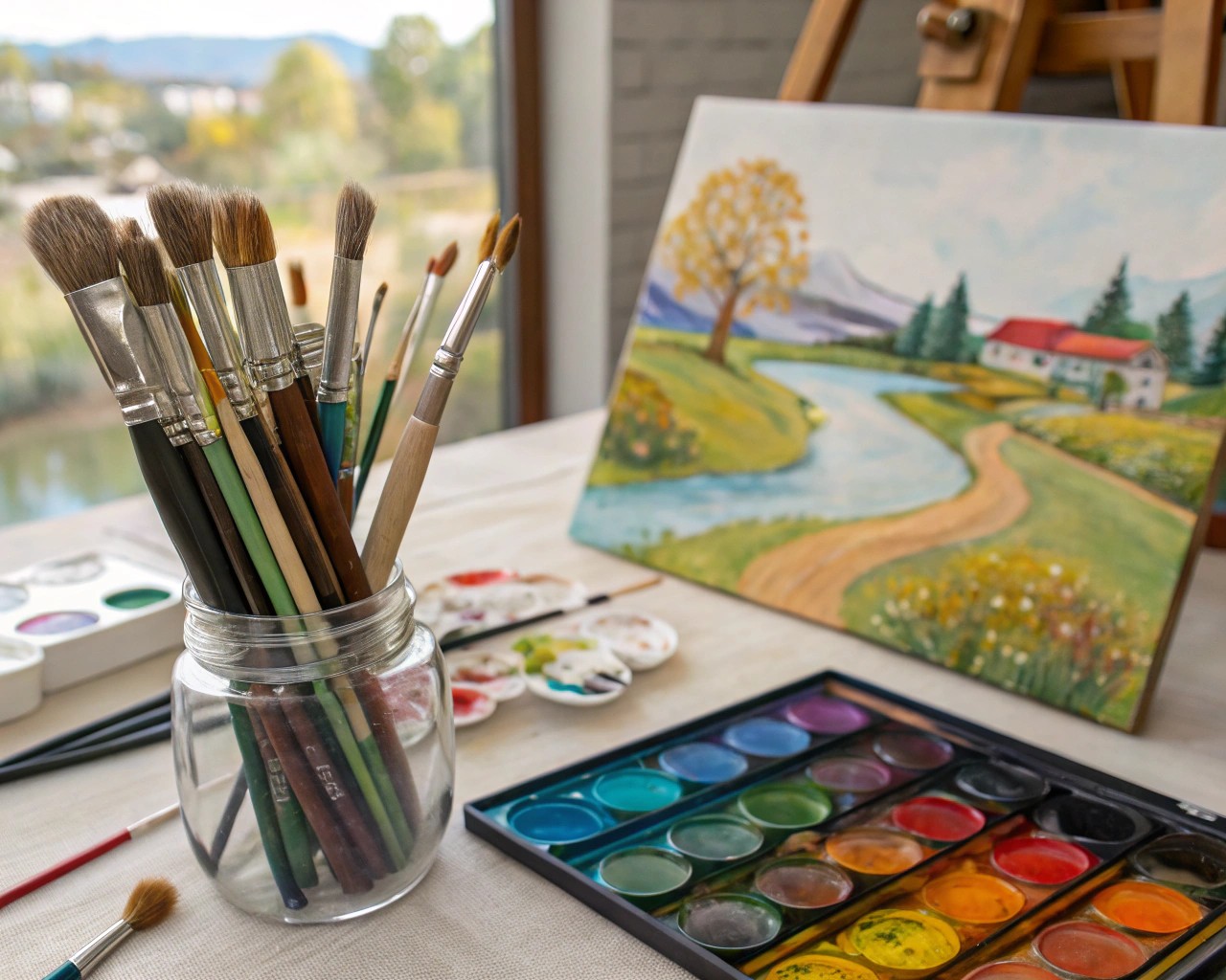 Round brushes are ideal for both detailed work and broader applications in painting.